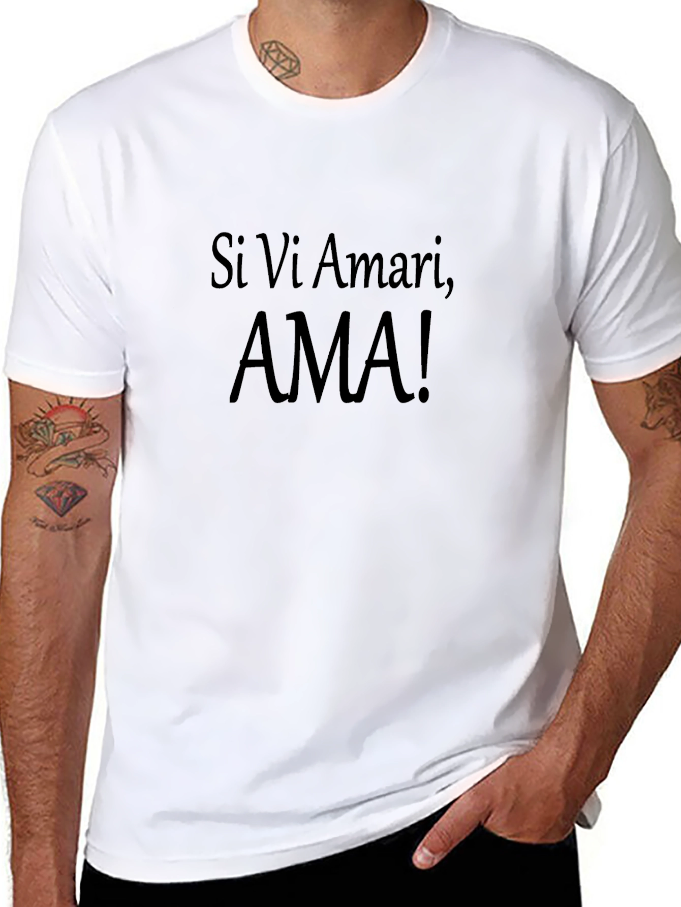 Si Vi Amari AMA! Graphic T-Shirt - Black