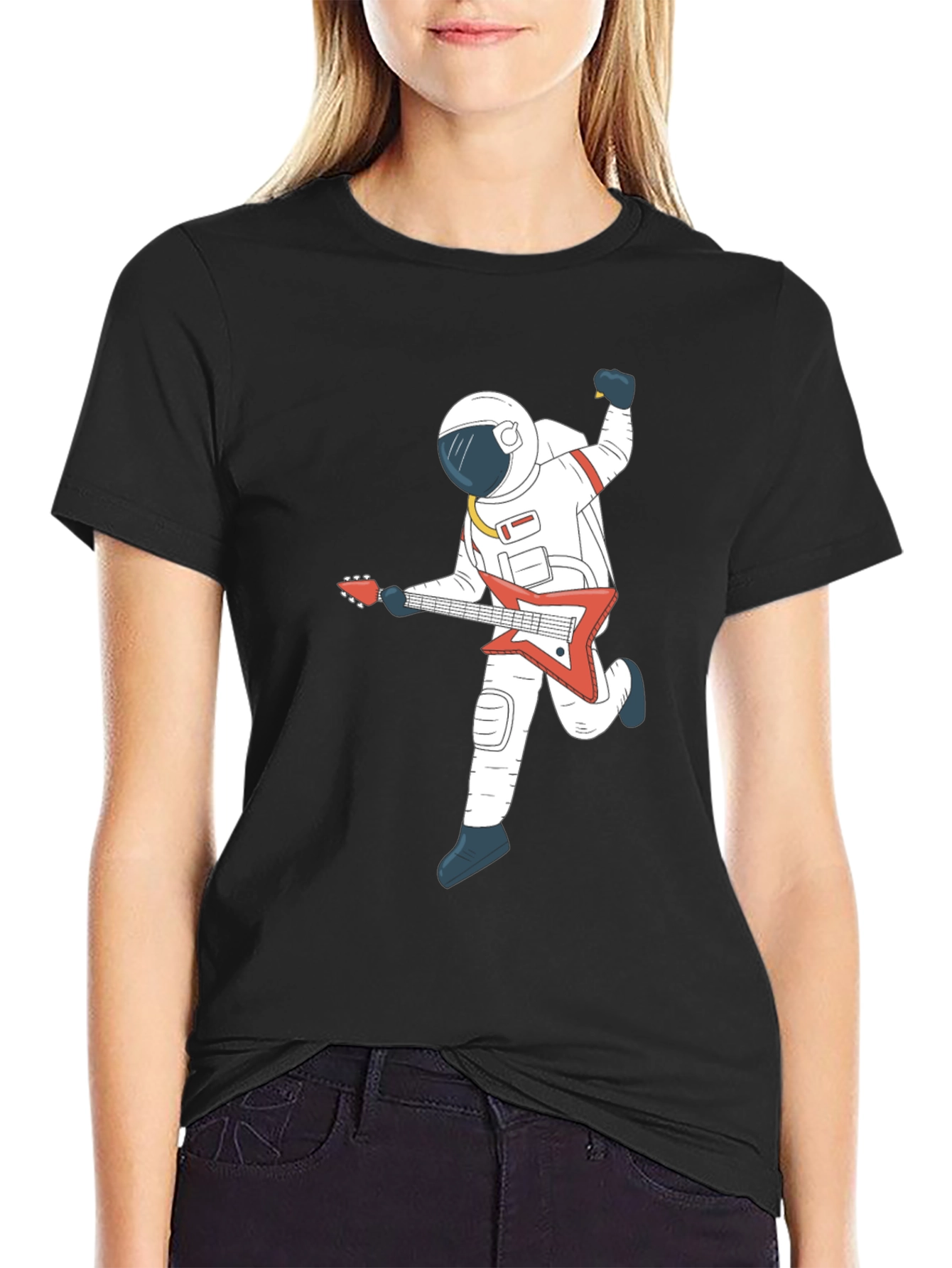 Astronaut Guitar Player Graphic T-Shirt