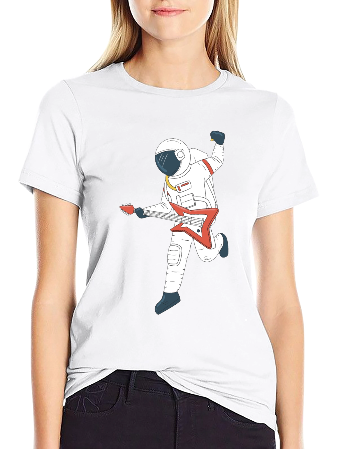 Astronaut Guitar Player Graphic T-Shirt