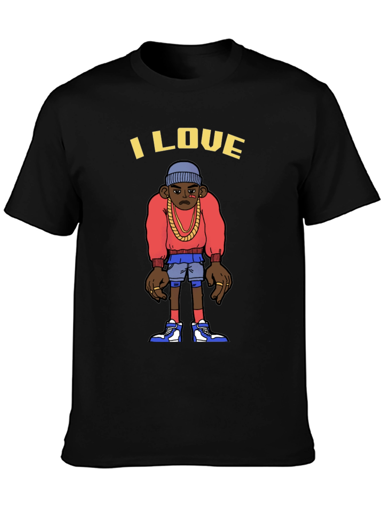 I Love Cartoon Character Graphic T-Shirt
