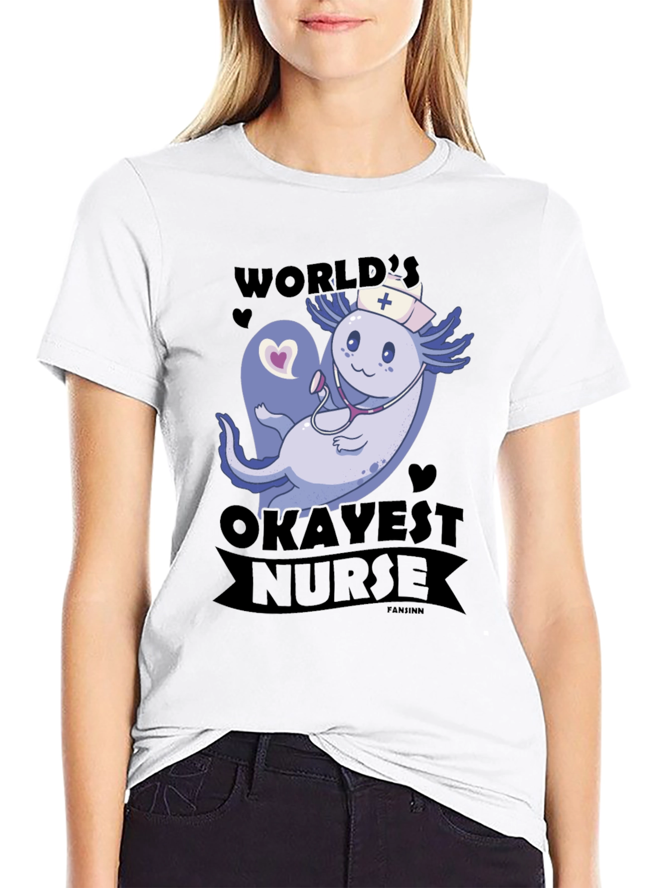 Worlds Okayest Nurse Axolotl T-Shirt