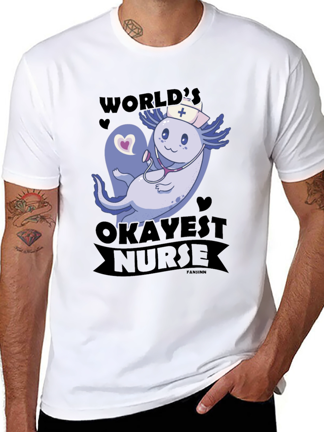 Worlds Okayest Nurse Axolotl T-Shirt