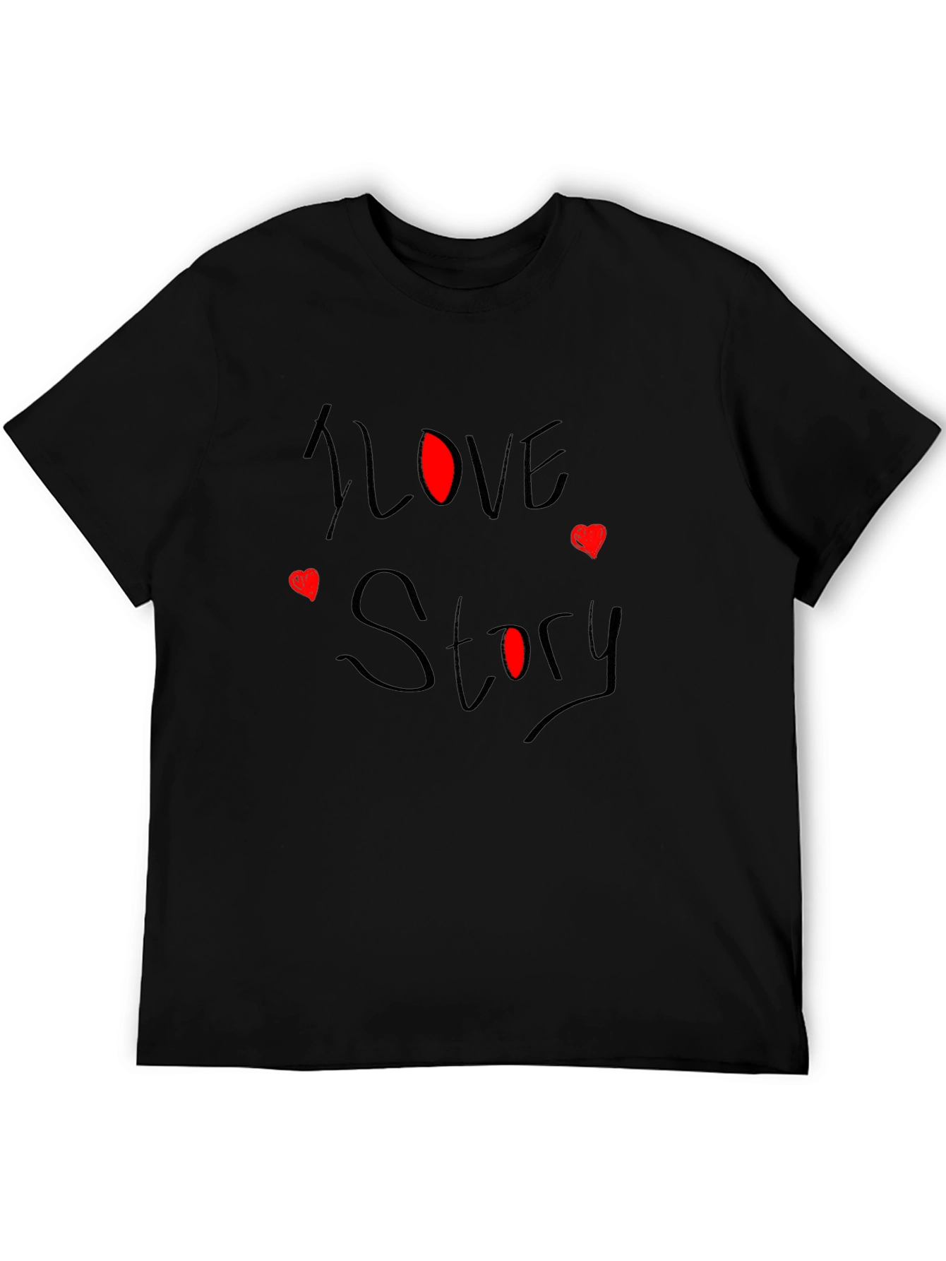 I Love Story Black Graphic Tee