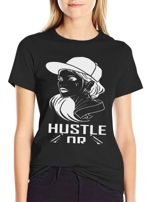 Hustle Or Nothing Black Graphic Tee for Men