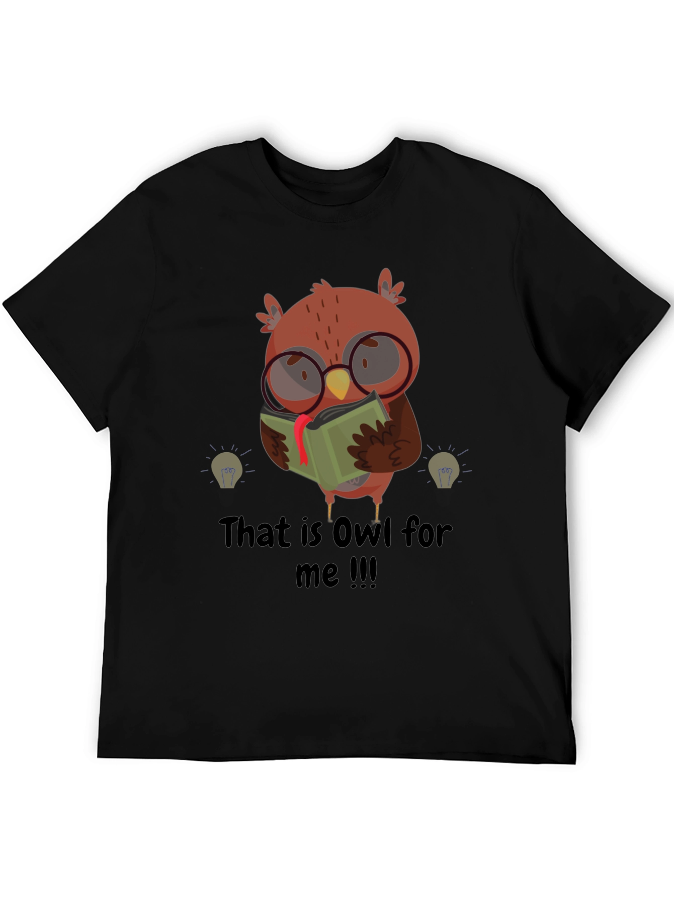 Funny Owl Reading Book Graphic T-Shirt
