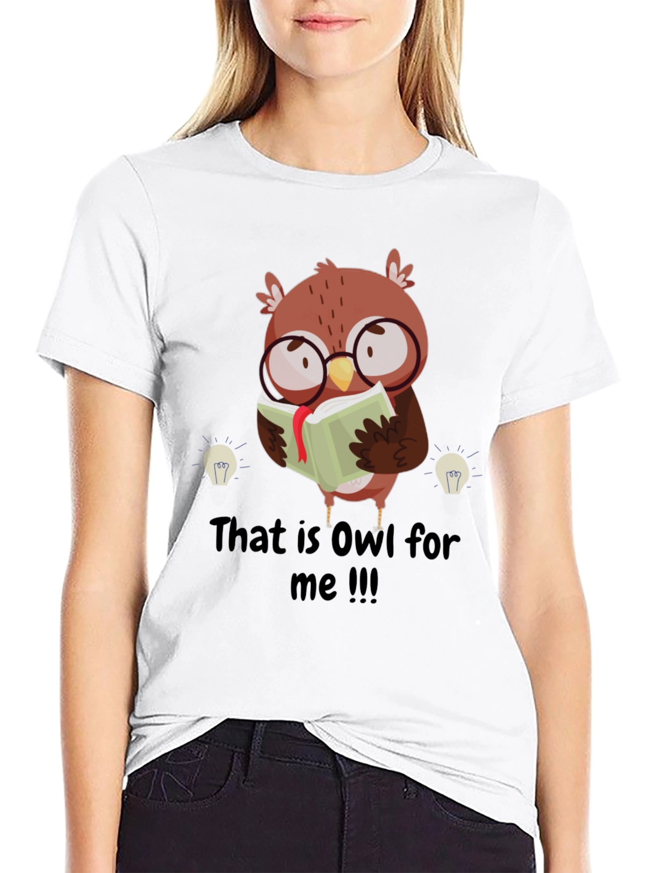 Funny Owl Reading Book Graphic T-Shirt