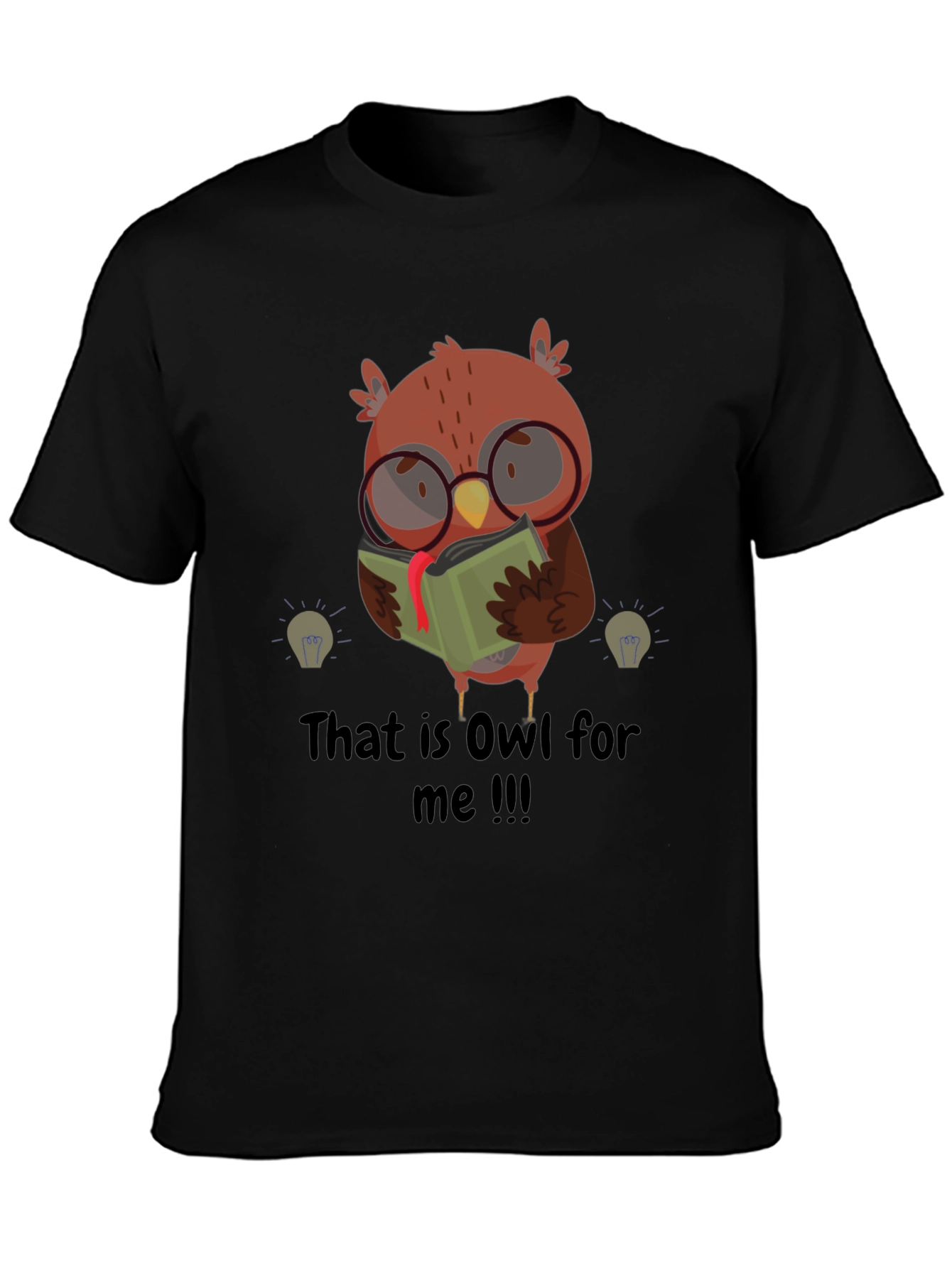 Funny Owl Reading Book Graphic T-Shirt