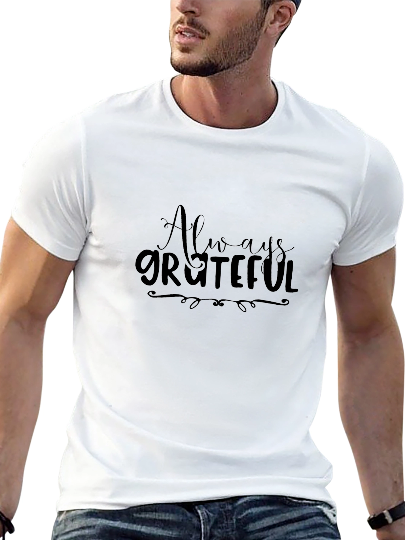 Always Grateful Black Tee - Stylish & Comfortable