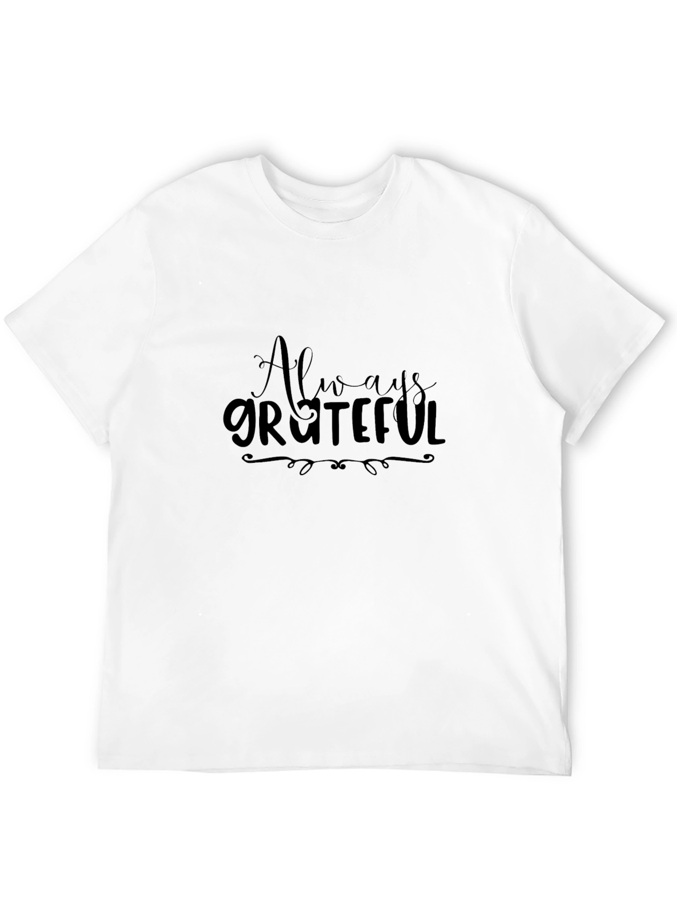 Always Grateful Black Tee - Stylish & Comfortable