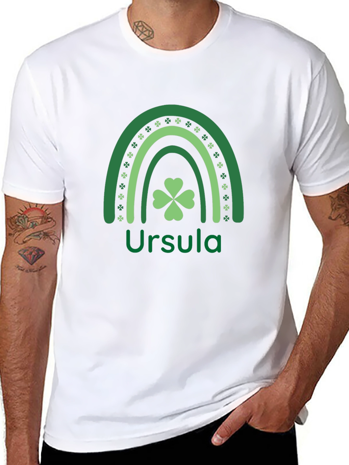 St. Patricks Day Ursula Rainbow Shamrock T-Shirt