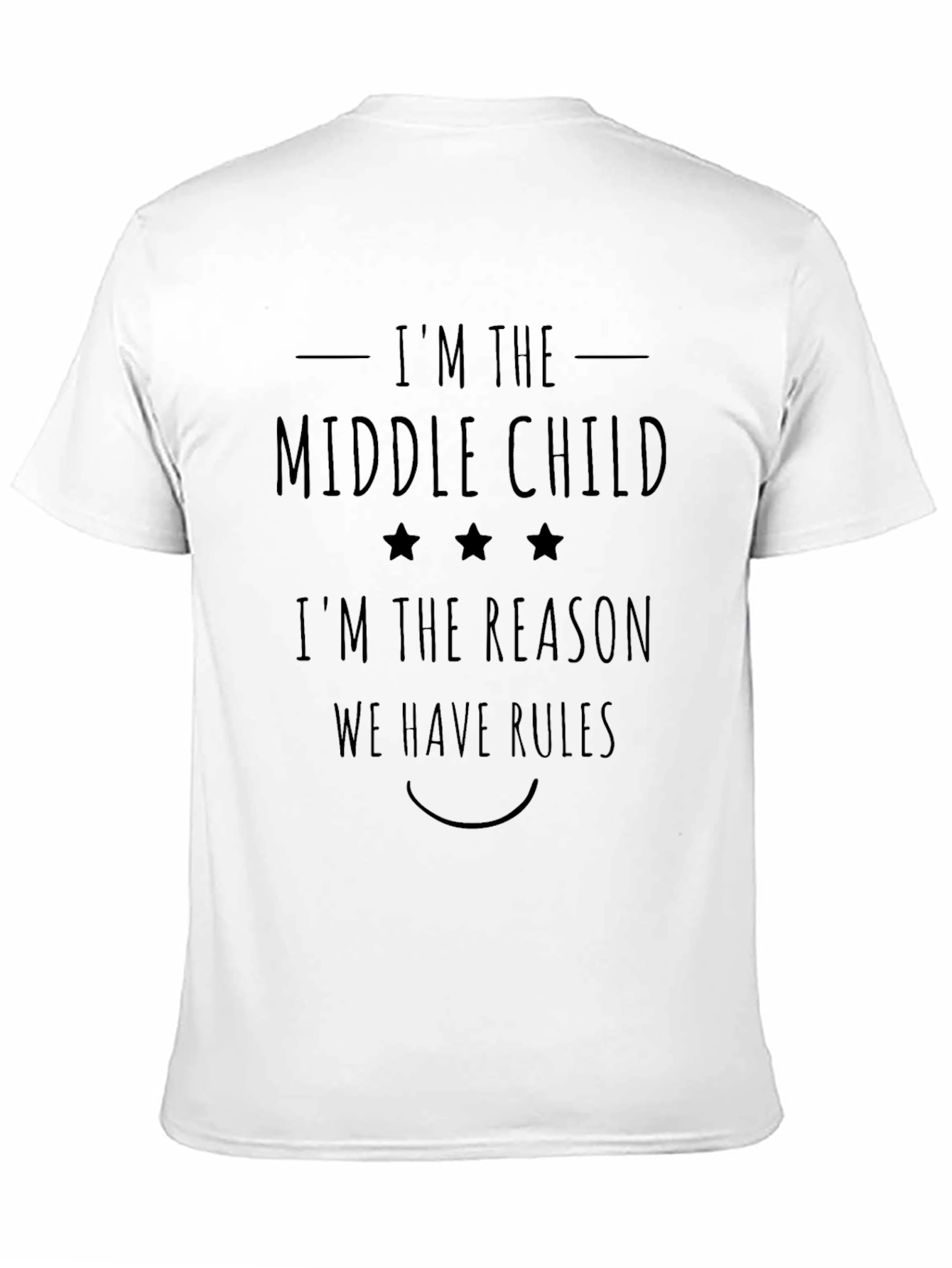 Middle Child Reason for Rules Black Graphic Tee