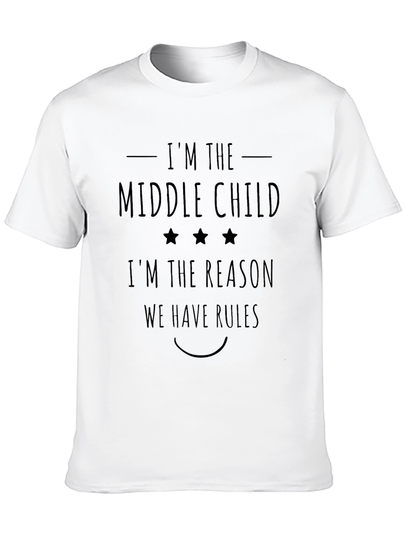 Middle Child Reason for Rules Black Graphic Tee
