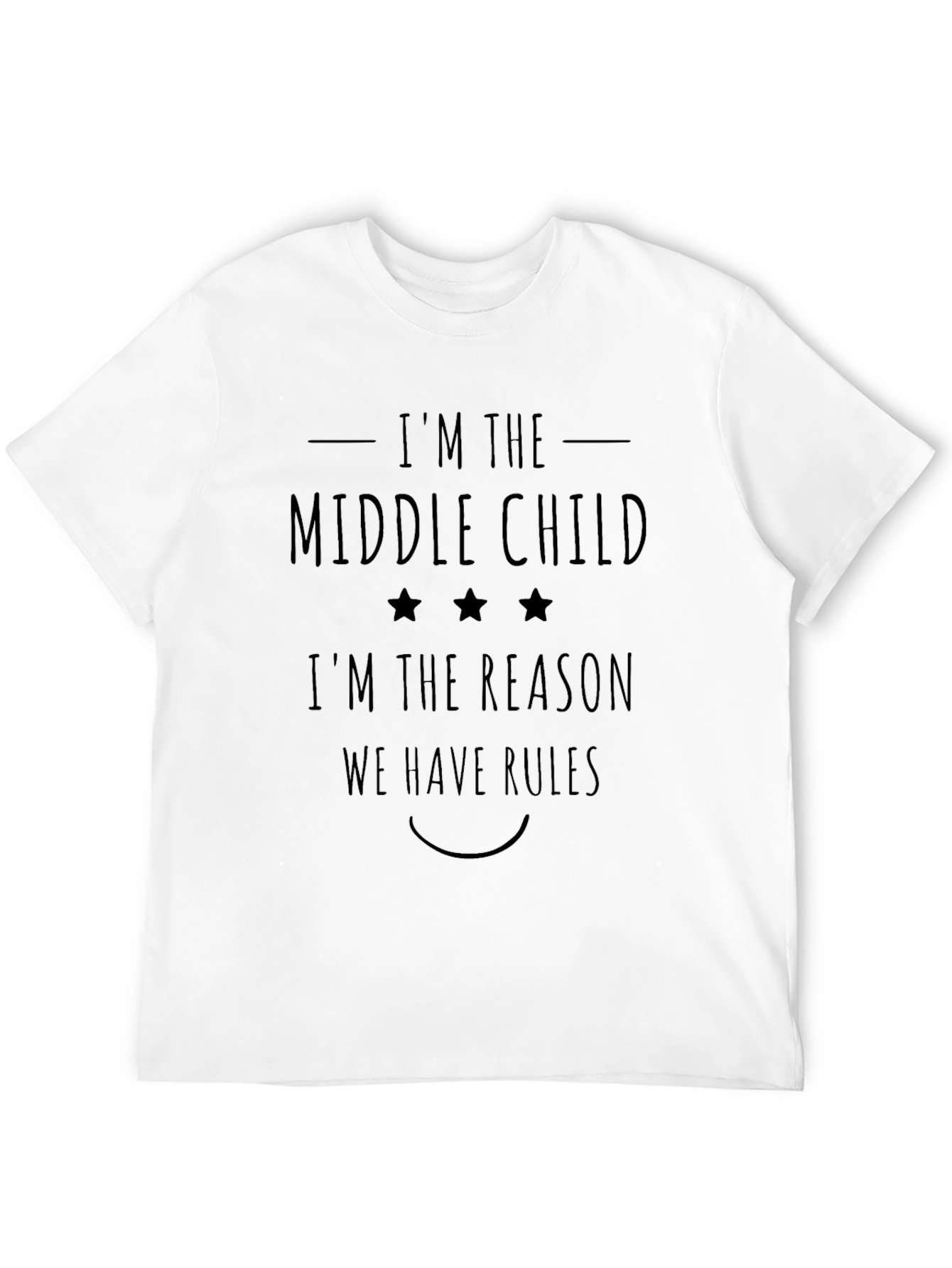 Middle Child Reason for Rules Black Graphic Tee