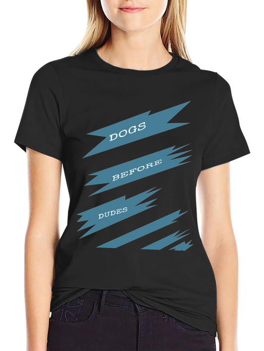 Dogs Before Dudes Graphic Tee - Black Casual Shirt