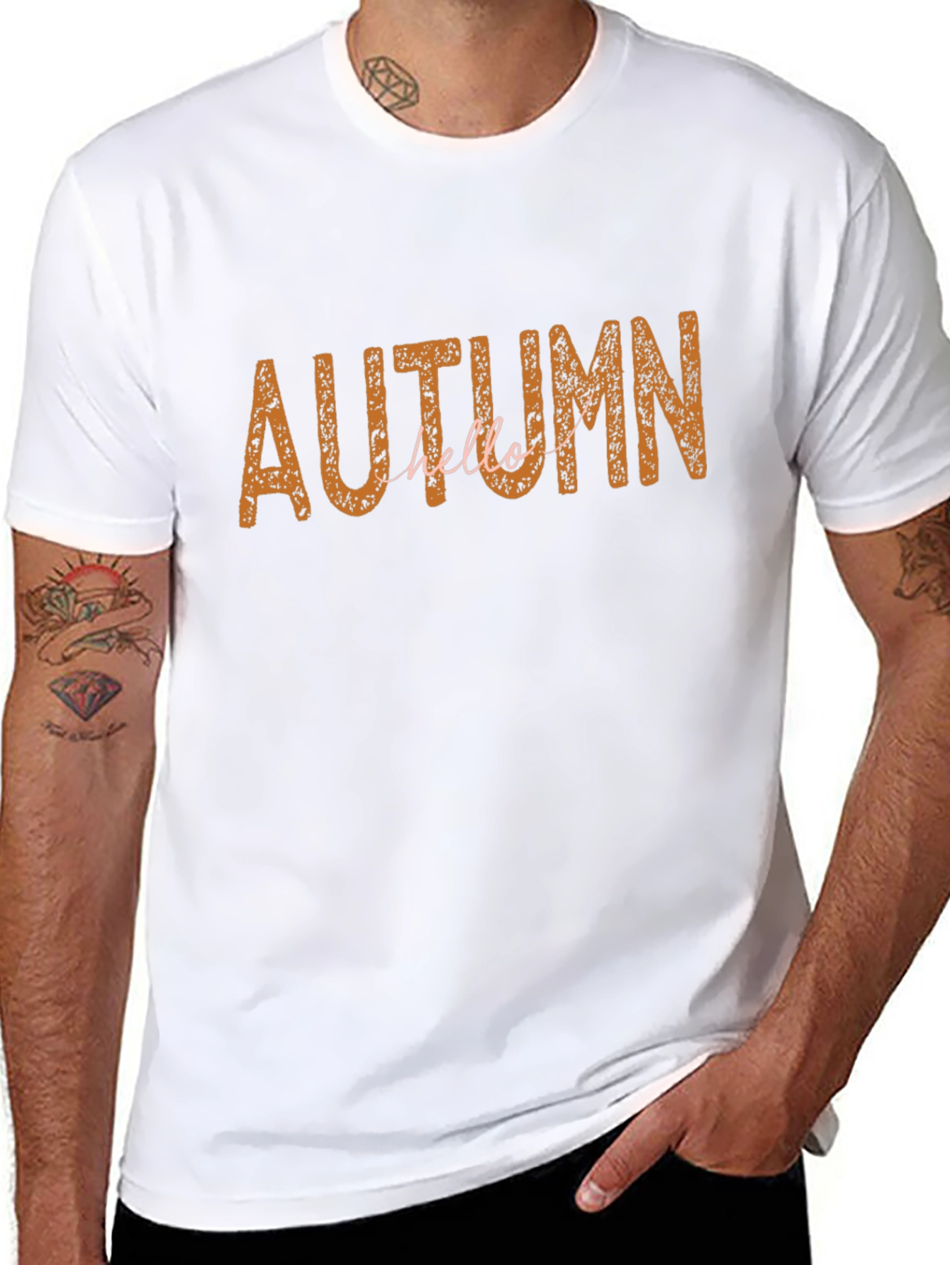 Autumn Hello Black Graphic T-Shirt