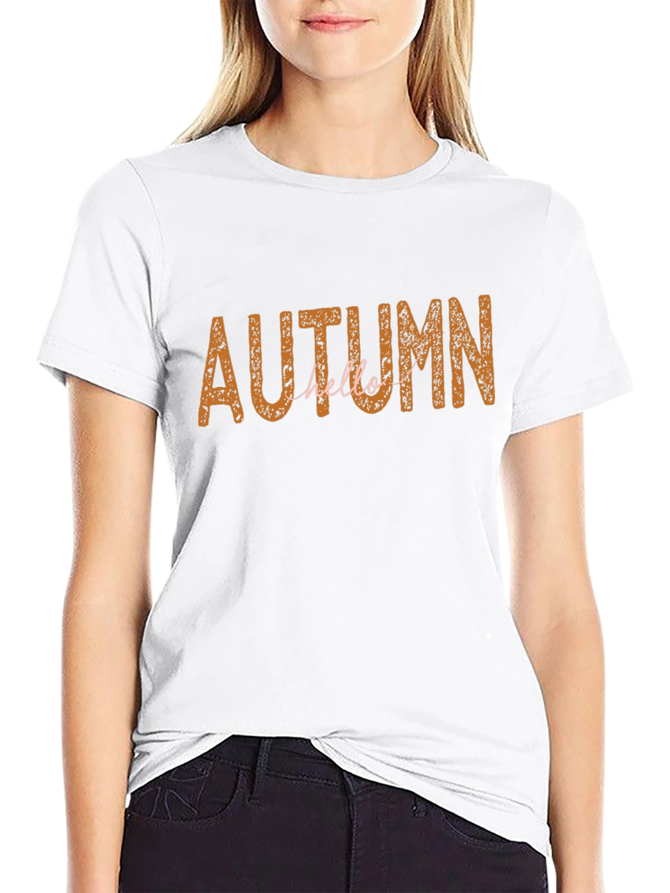 Autumn Hello Black Graphic T-Shirt