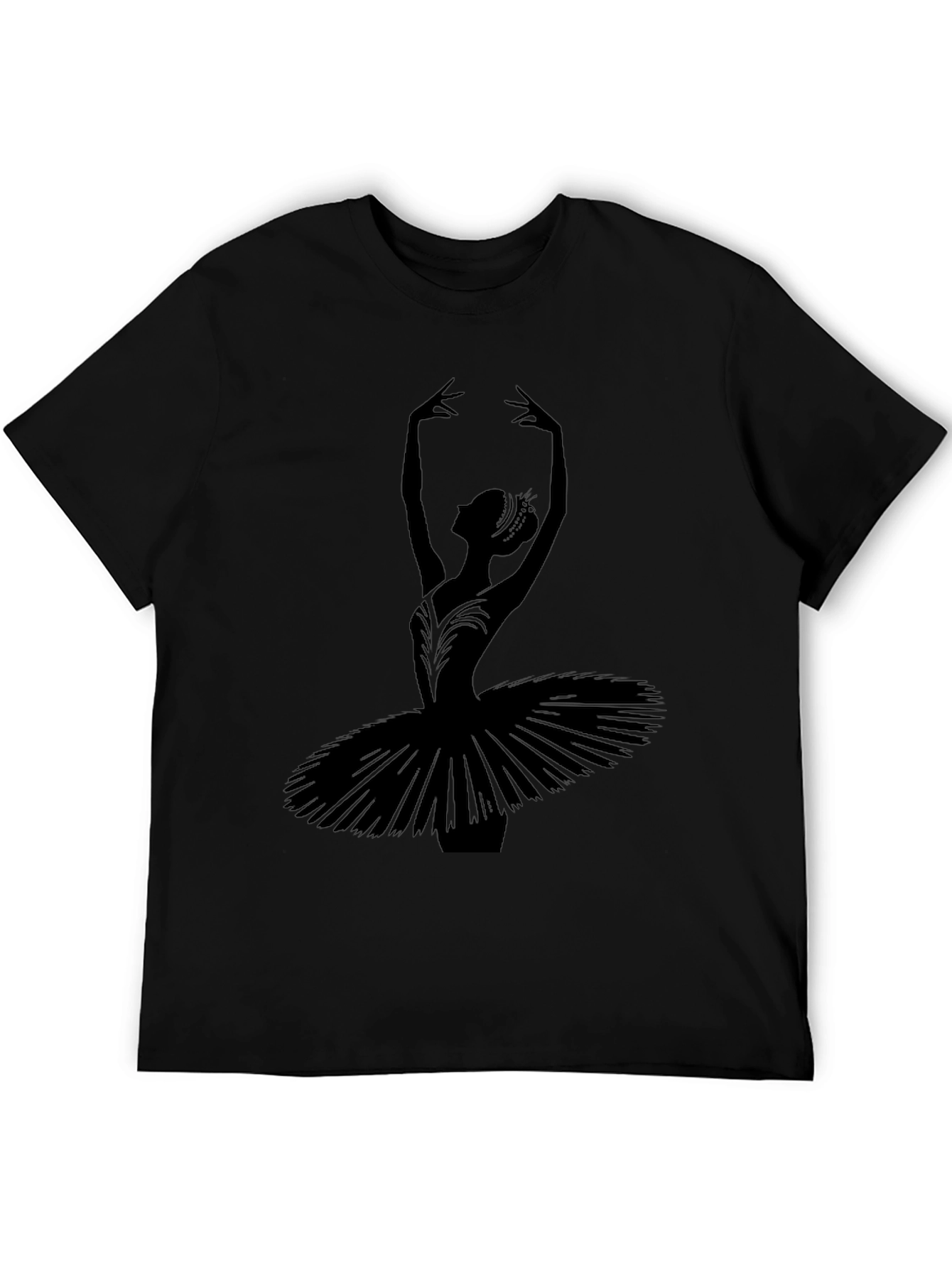 Ballerina Silhouette Graphic Tee - Elegant Dance Shirt