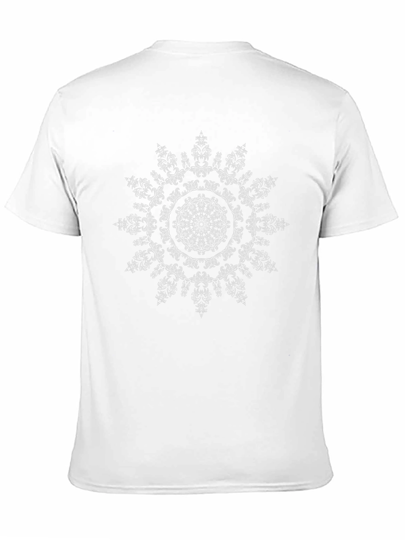 Mens Black T-Shirt with Floral Mandala Design