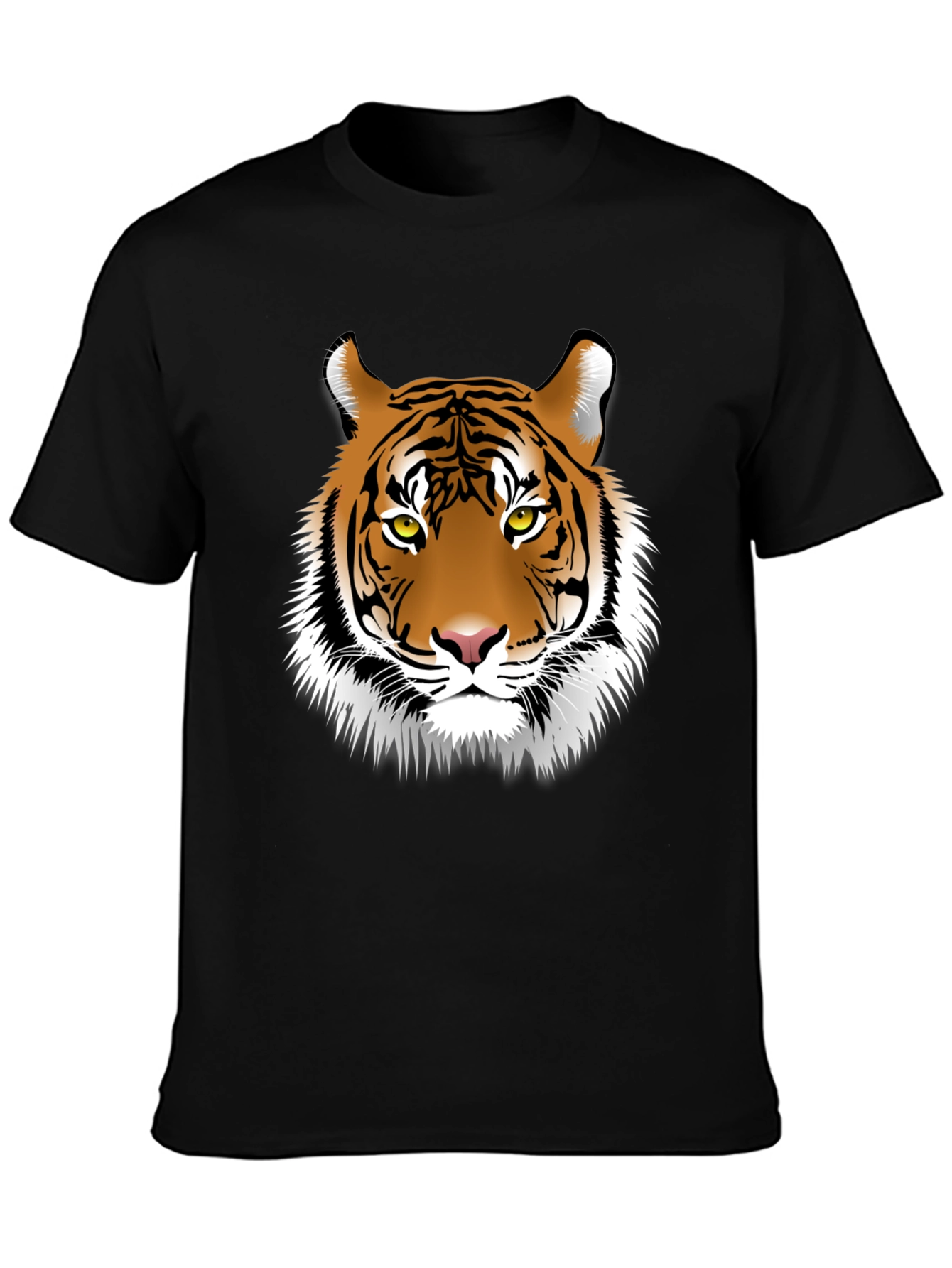 Tiger Graphic Tee - Black Cotton Blend T-Shirt