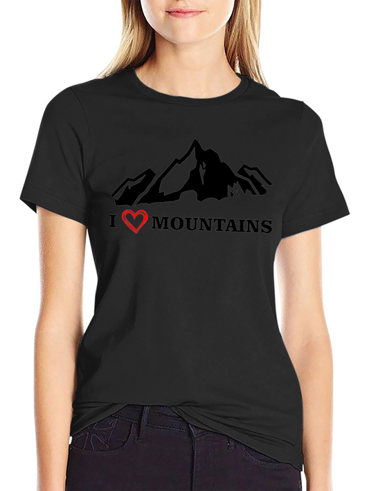 I Heart Mountains Graphic Tee - Black