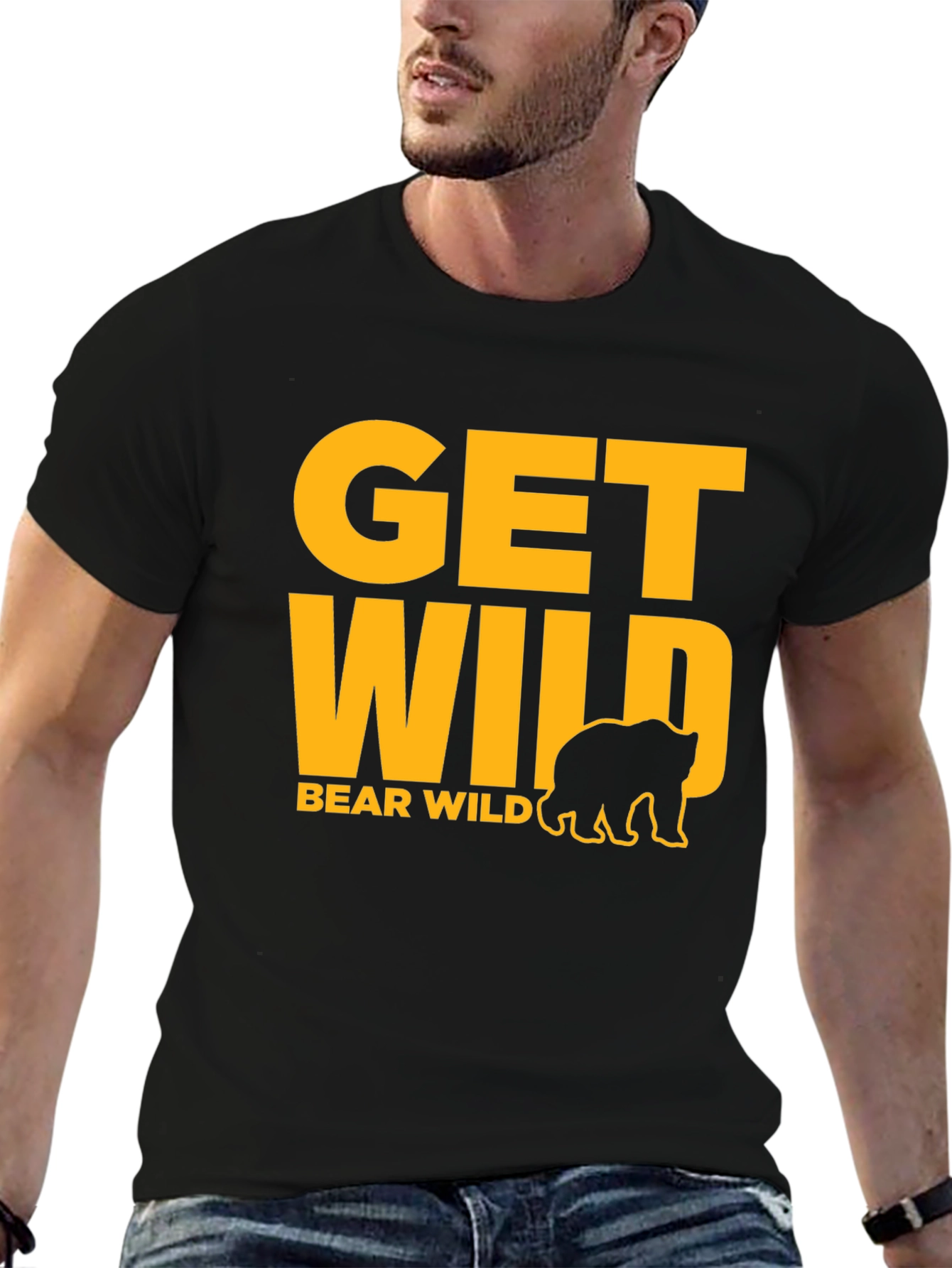 Get Wild Bear Graphic Tee - Black