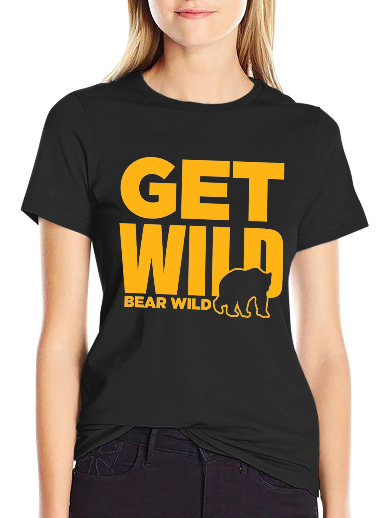 Get Wild Bear Graphic Tee - Black