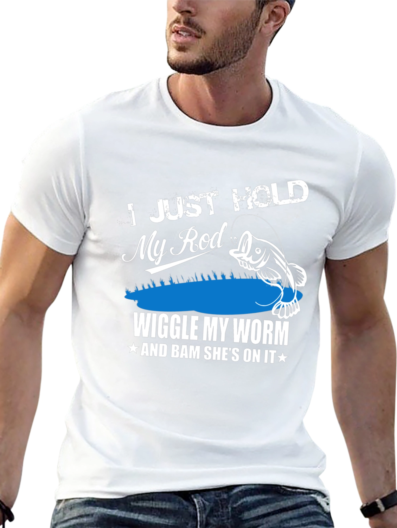 Fishing Humor T-Shirt - Wiggle My Worm