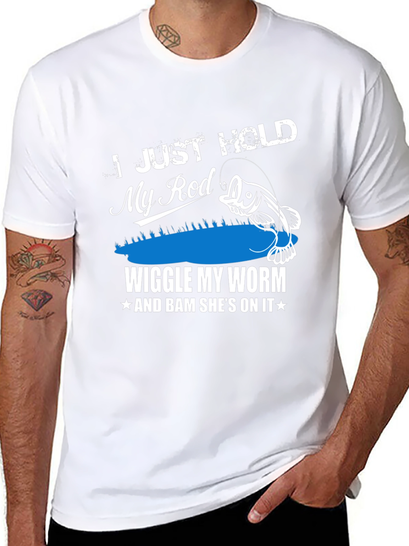 Fishing Humor T-Shirt - Wiggle My Worm