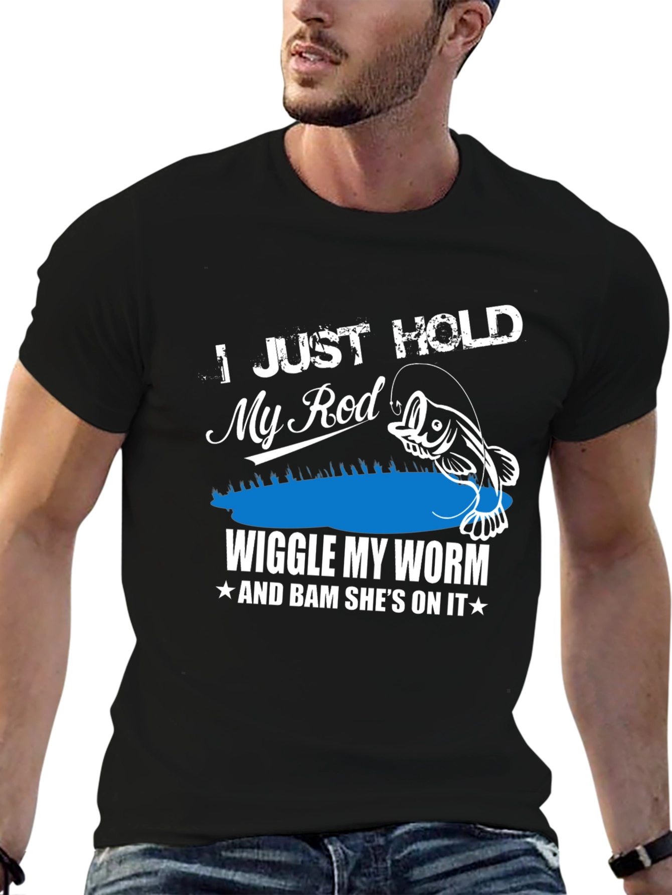 Fishing Humor T-Shirt - Wiggle My Worm