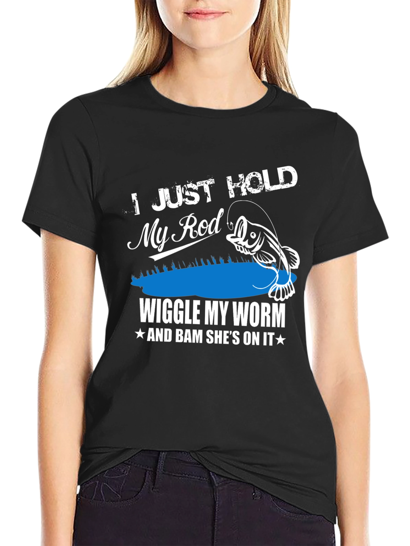 Fishing Humor T-Shirt - Wiggle My Worm