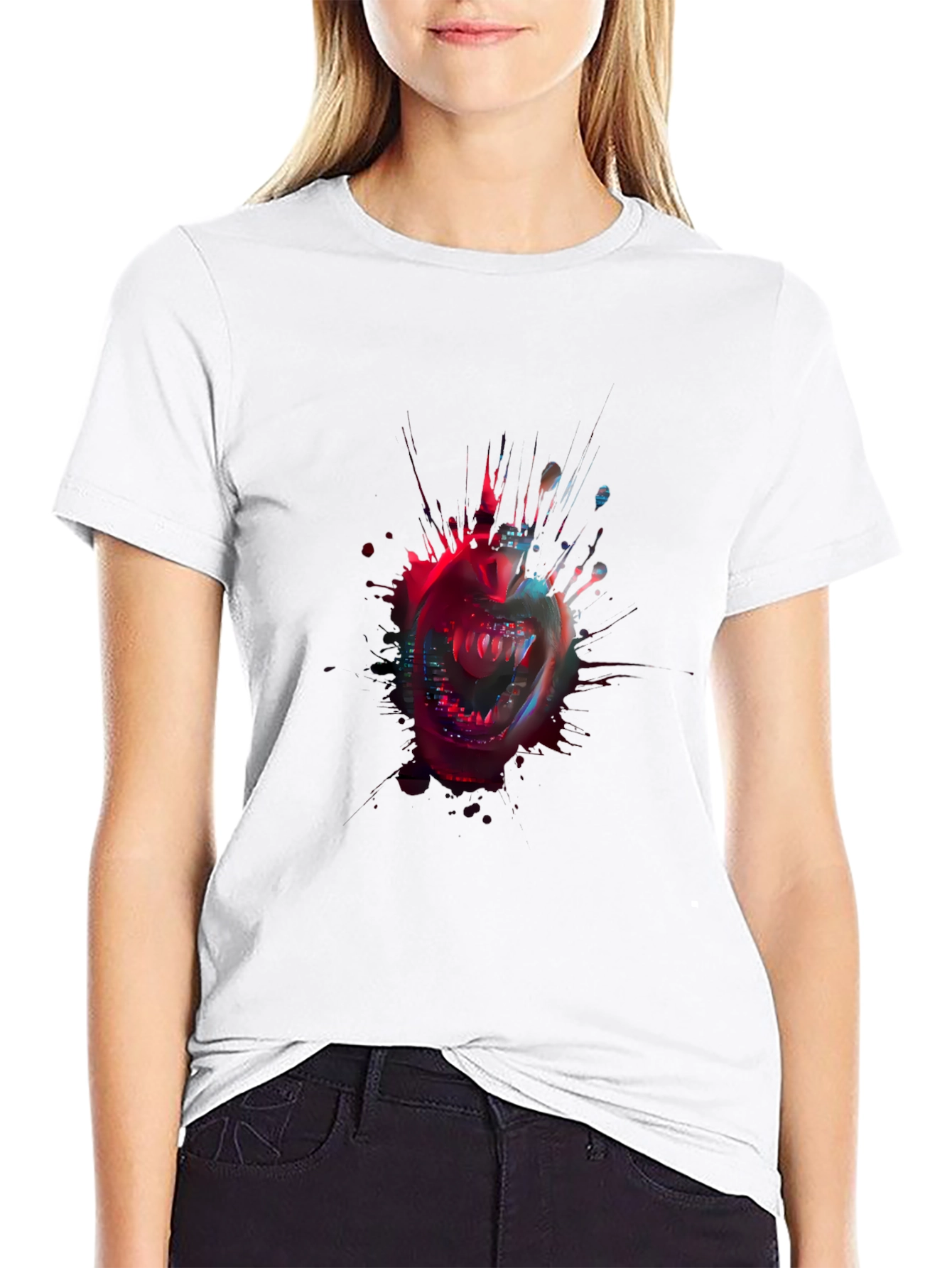 Edgy Vampire Graphic Tee - Urban Grunge Style