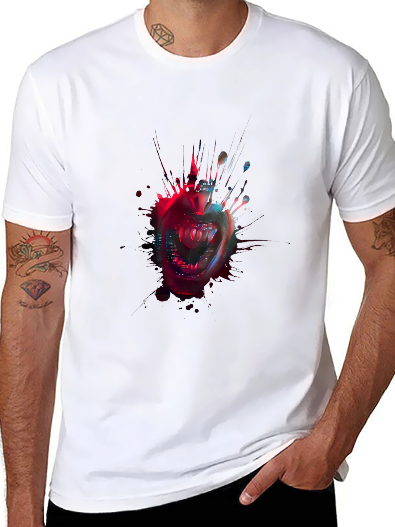 Edgy Vampire Graphic Tee - Urban Grunge Style