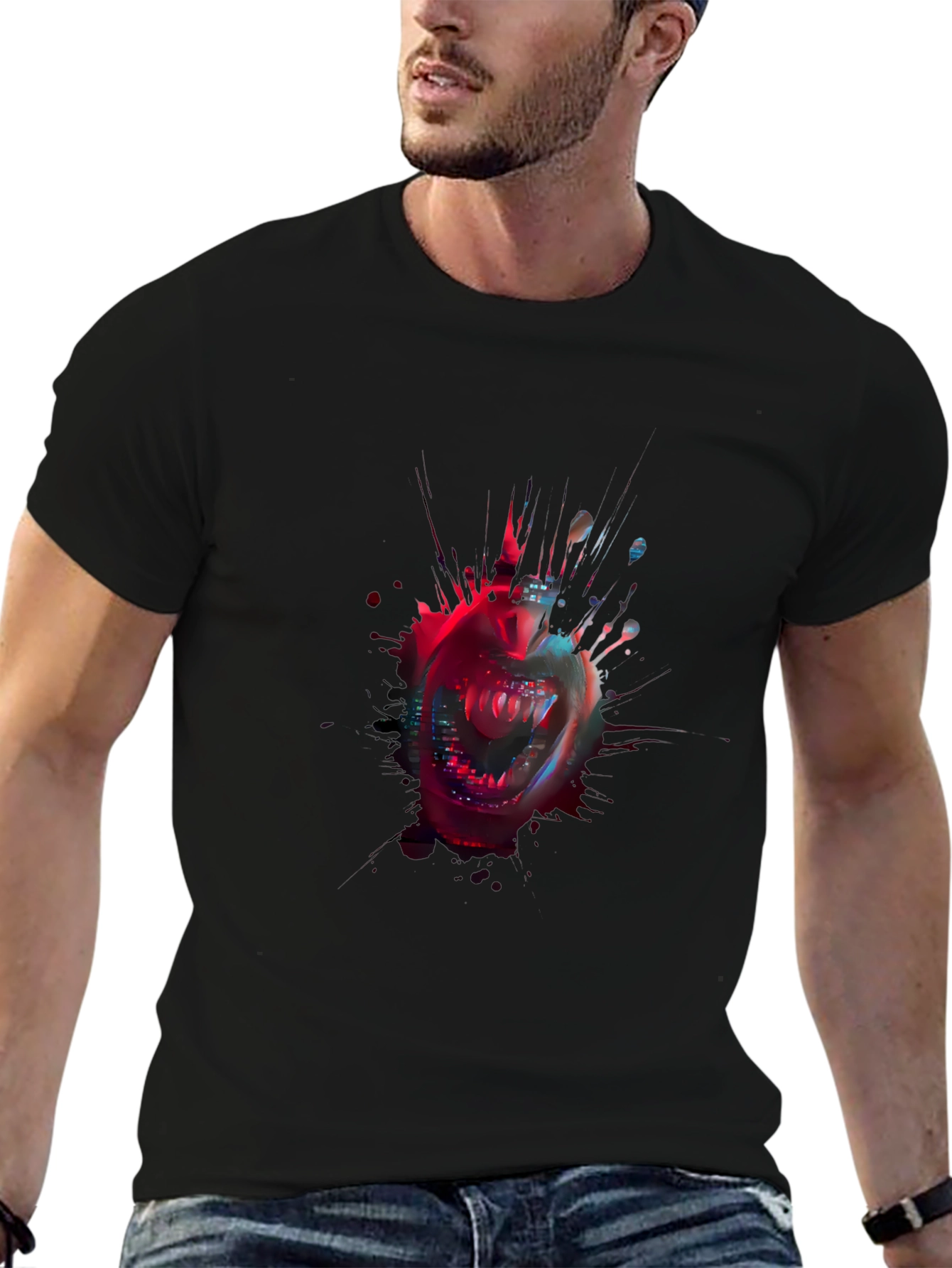 Edgy Vampire Graphic Tee - Urban Grunge Style