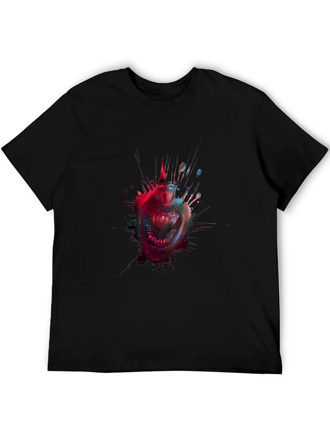 Edgy Vampire Graphic Tee - Urban Grunge Style