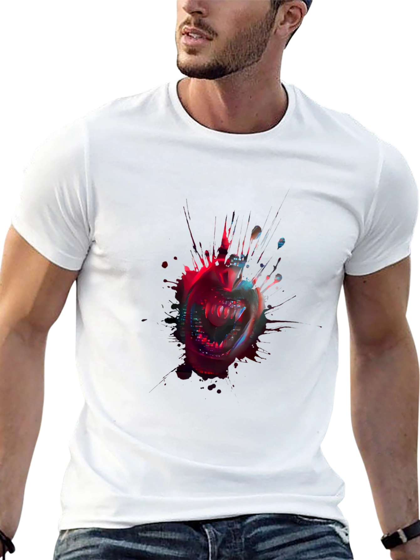 Edgy Vampire Graphic Tee - Urban Grunge Style
