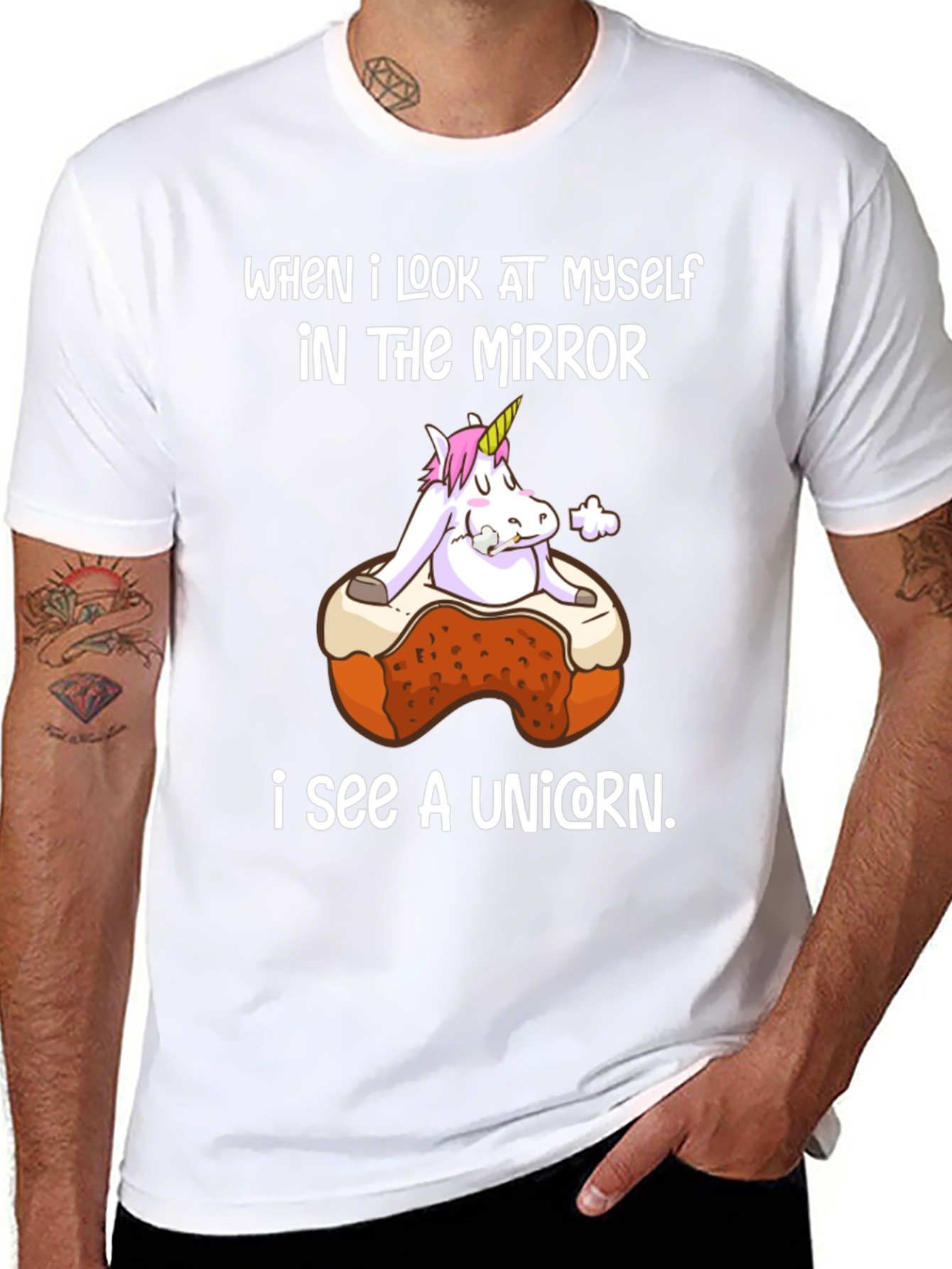 Unicorn Mirror Funny Graphic T-Shirt