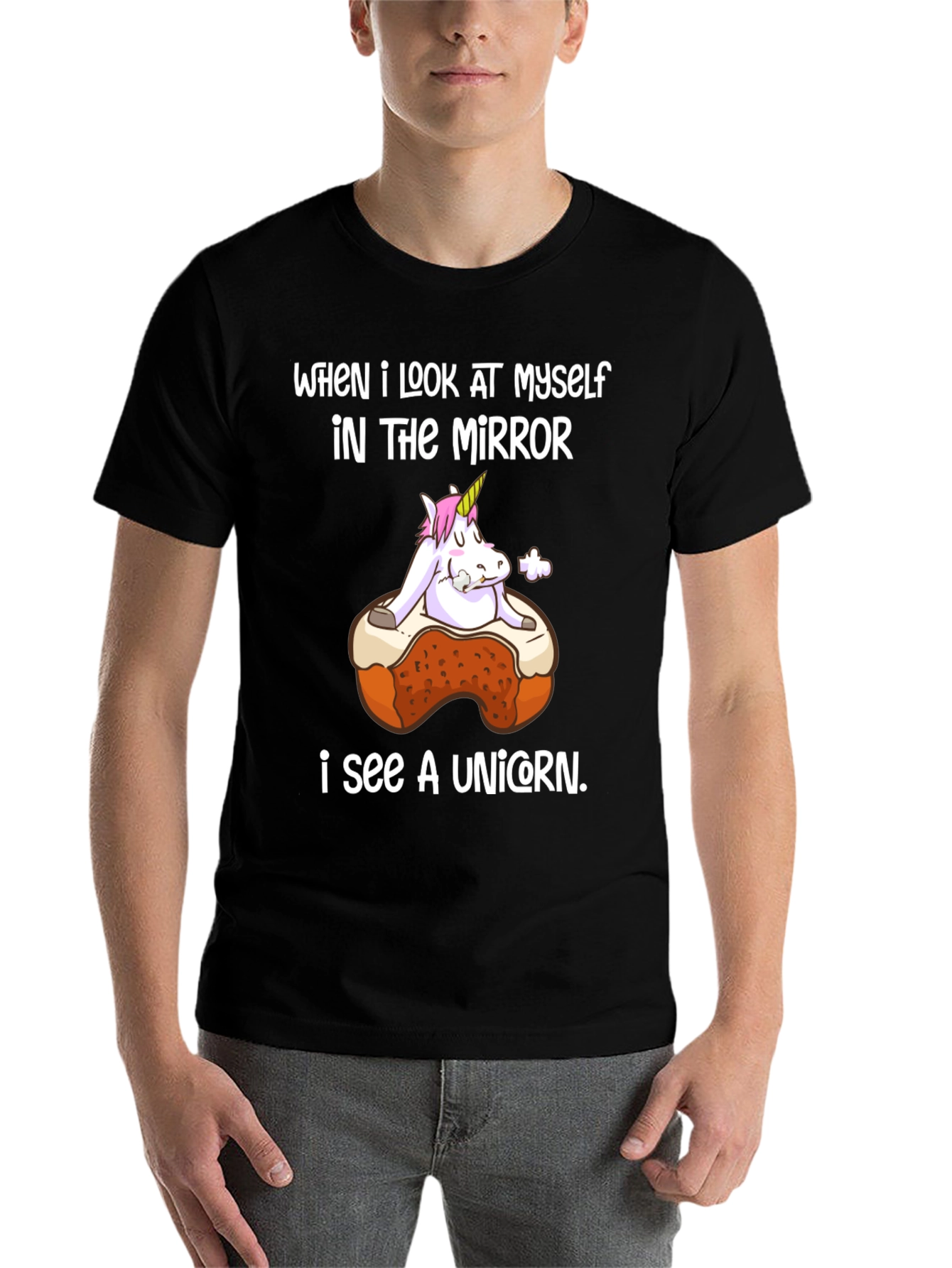 Unicorn Mirror Funny Graphic T-Shirt