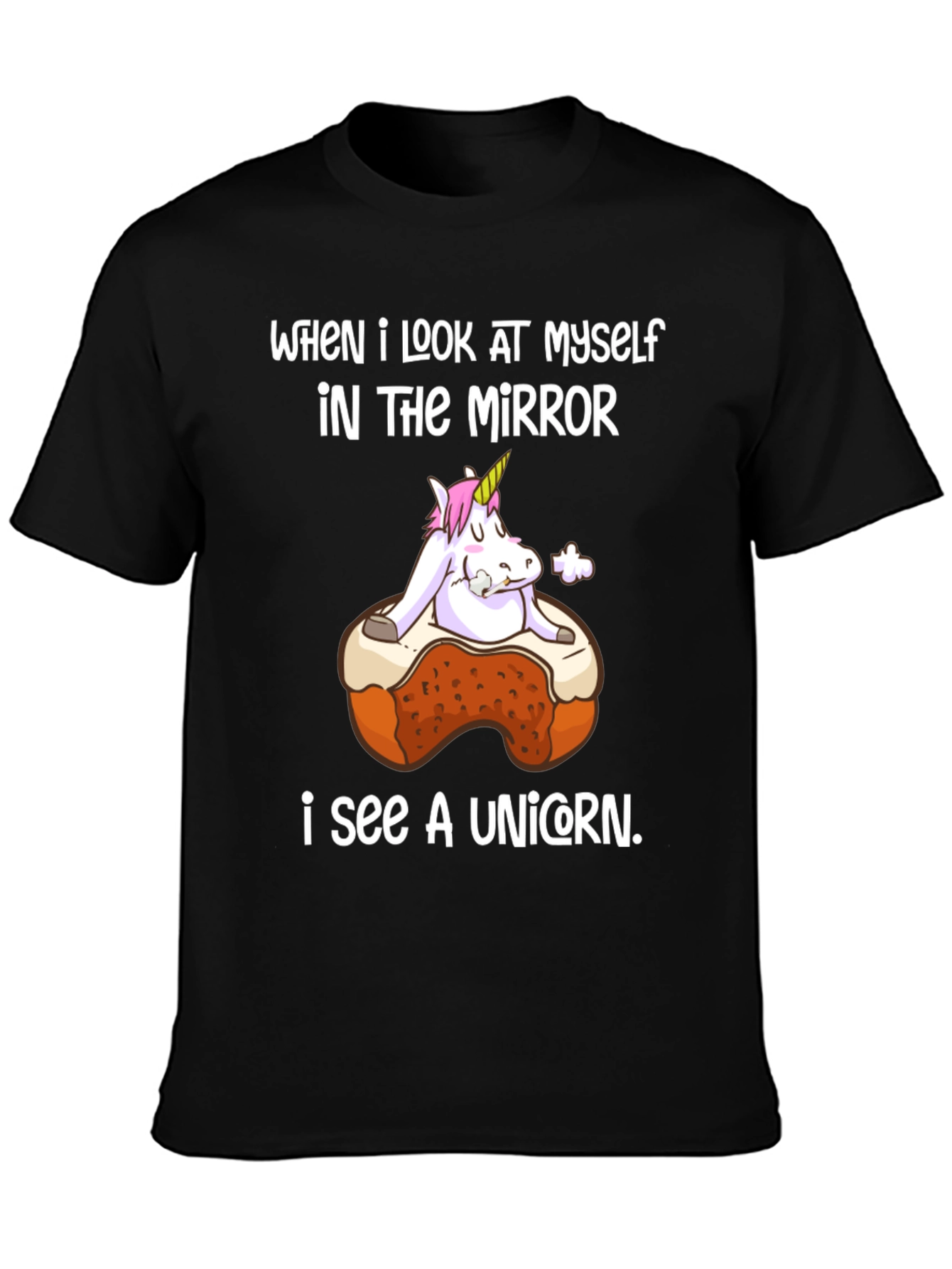 Unicorn Mirror Funny Graphic T-Shirt