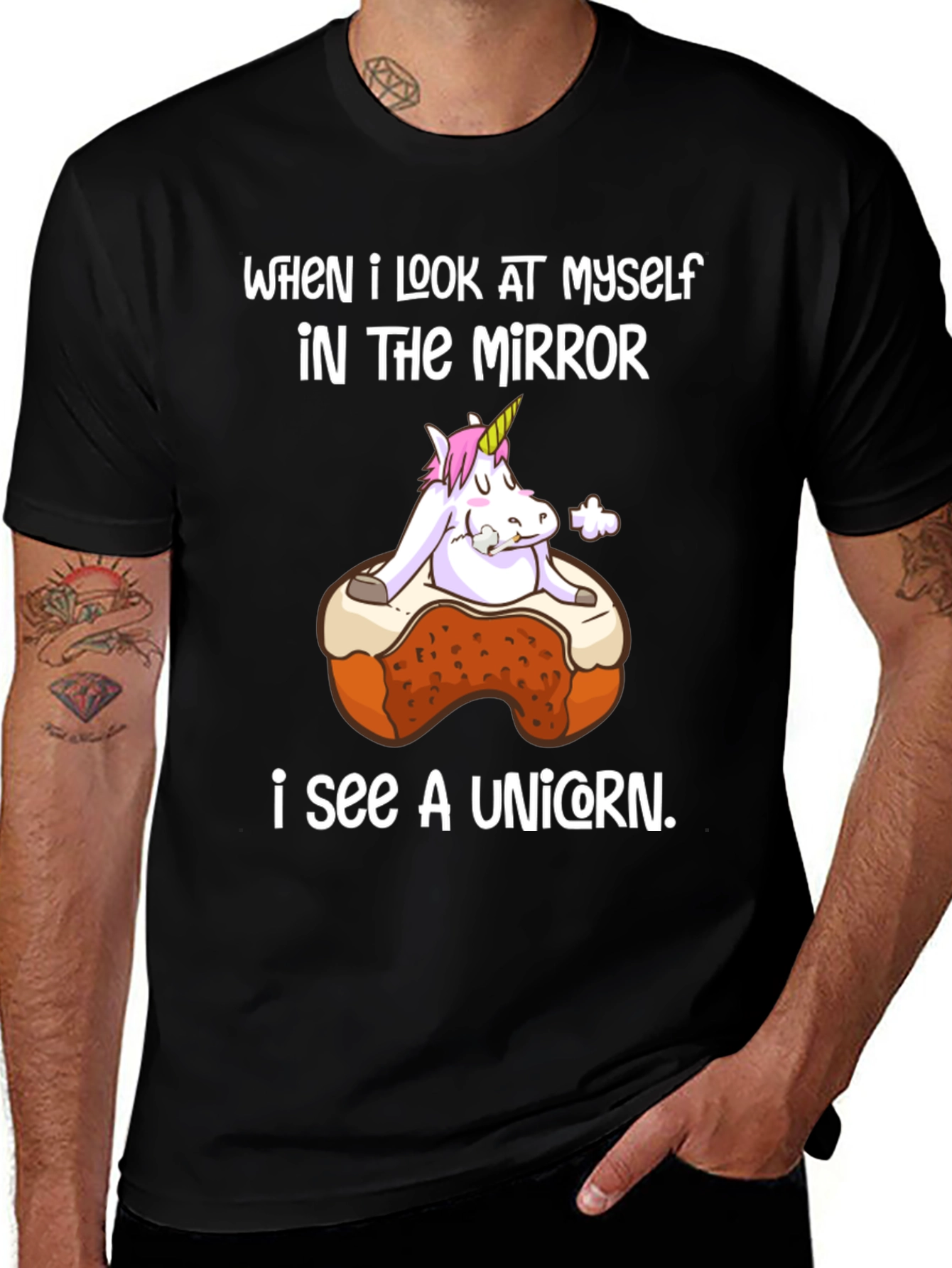 Unicorn Mirror Funny Graphic T-Shirt
