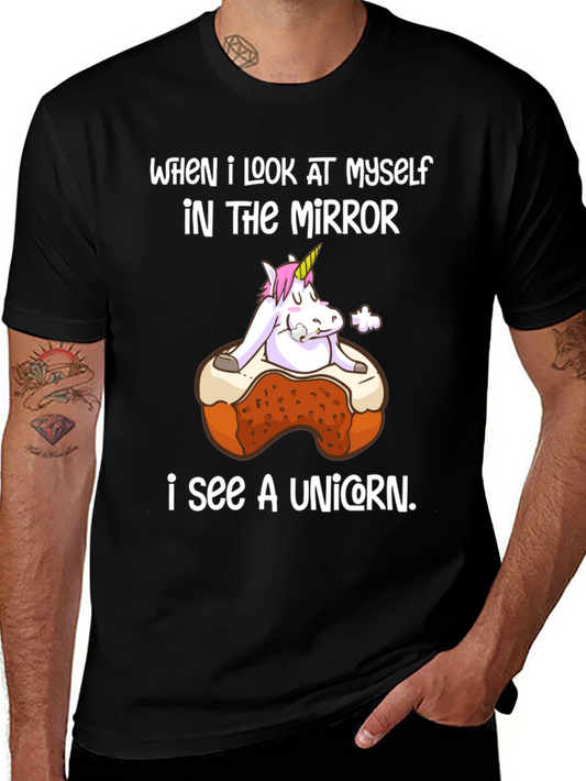 Unicorn Mirror Funny Graphic T-Shirt