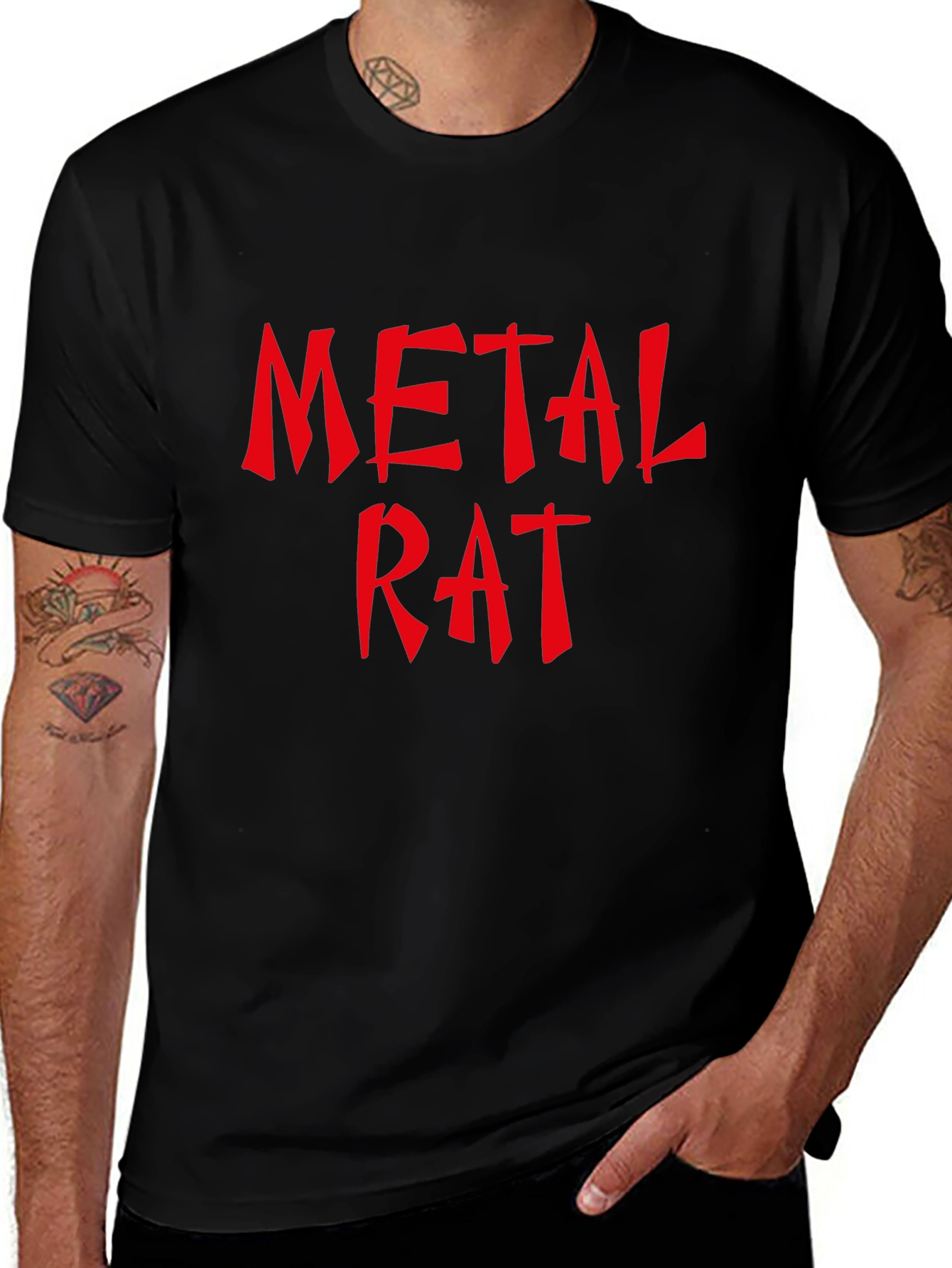 Metal Rat Graphic Black T-Shirt