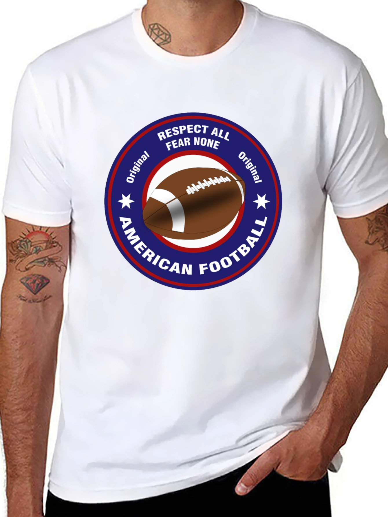 American Football Respect All Fear None Graphic Tee