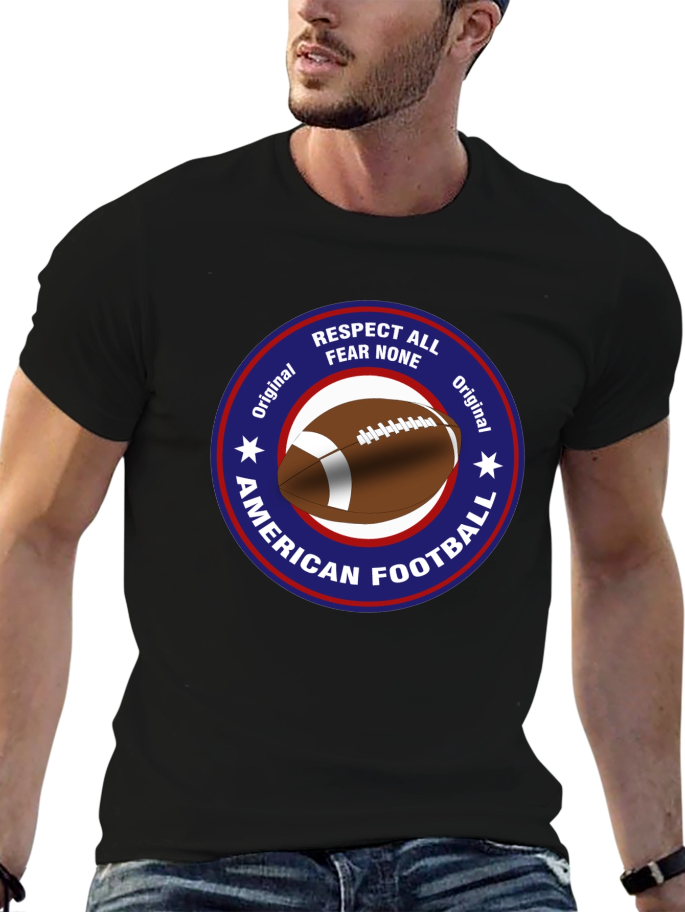 American Football Respect All Fear None Graphic Tee