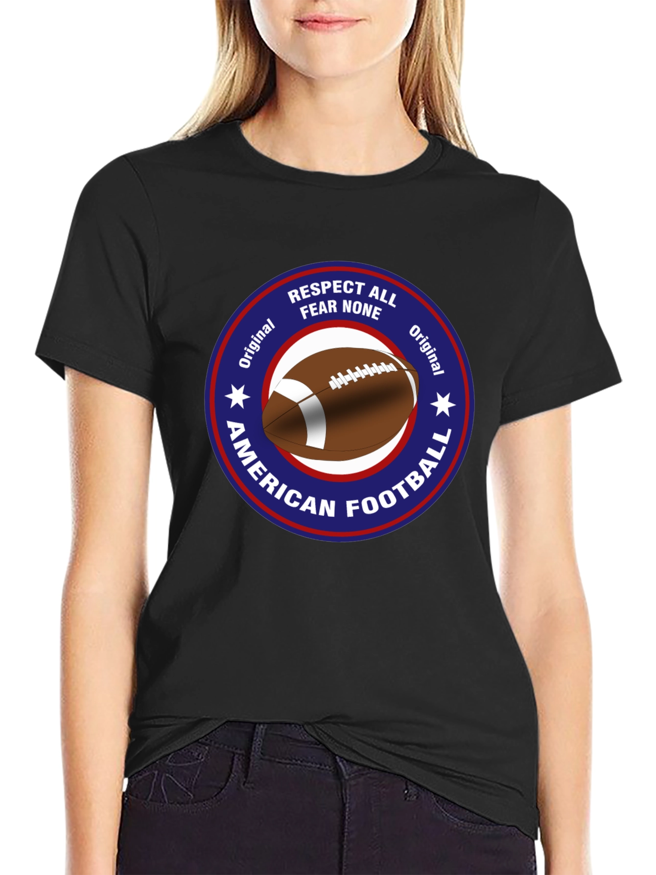 American Football Respect All Fear None Graphic Tee