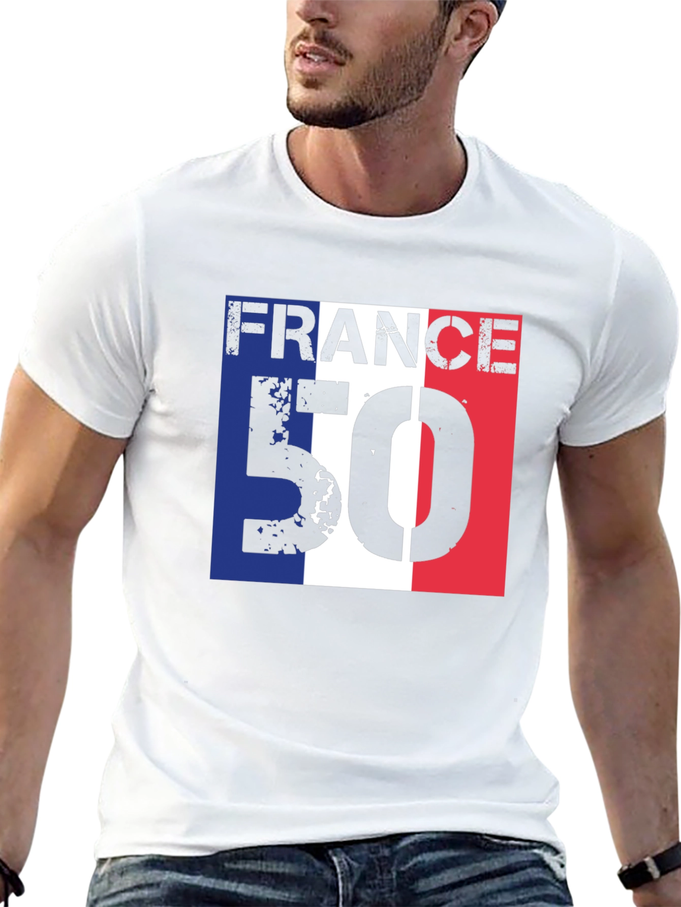 France 50 T-Shirt - Distressed Design