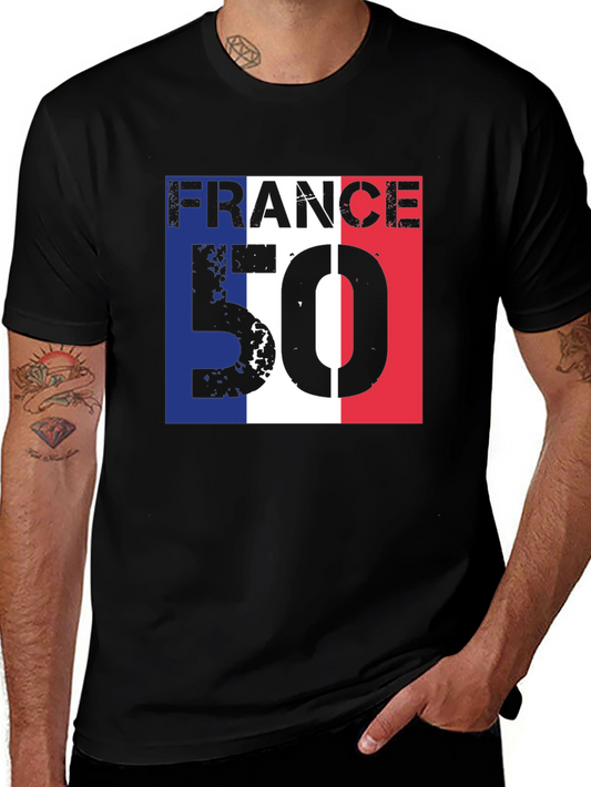 France 50 T-Shirt - Distressed Design