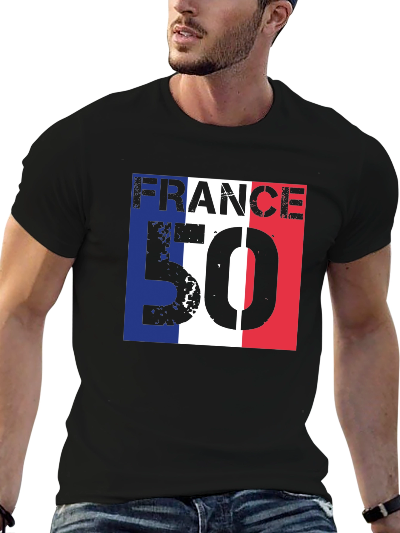 France 50 T-Shirt - Distressed Design