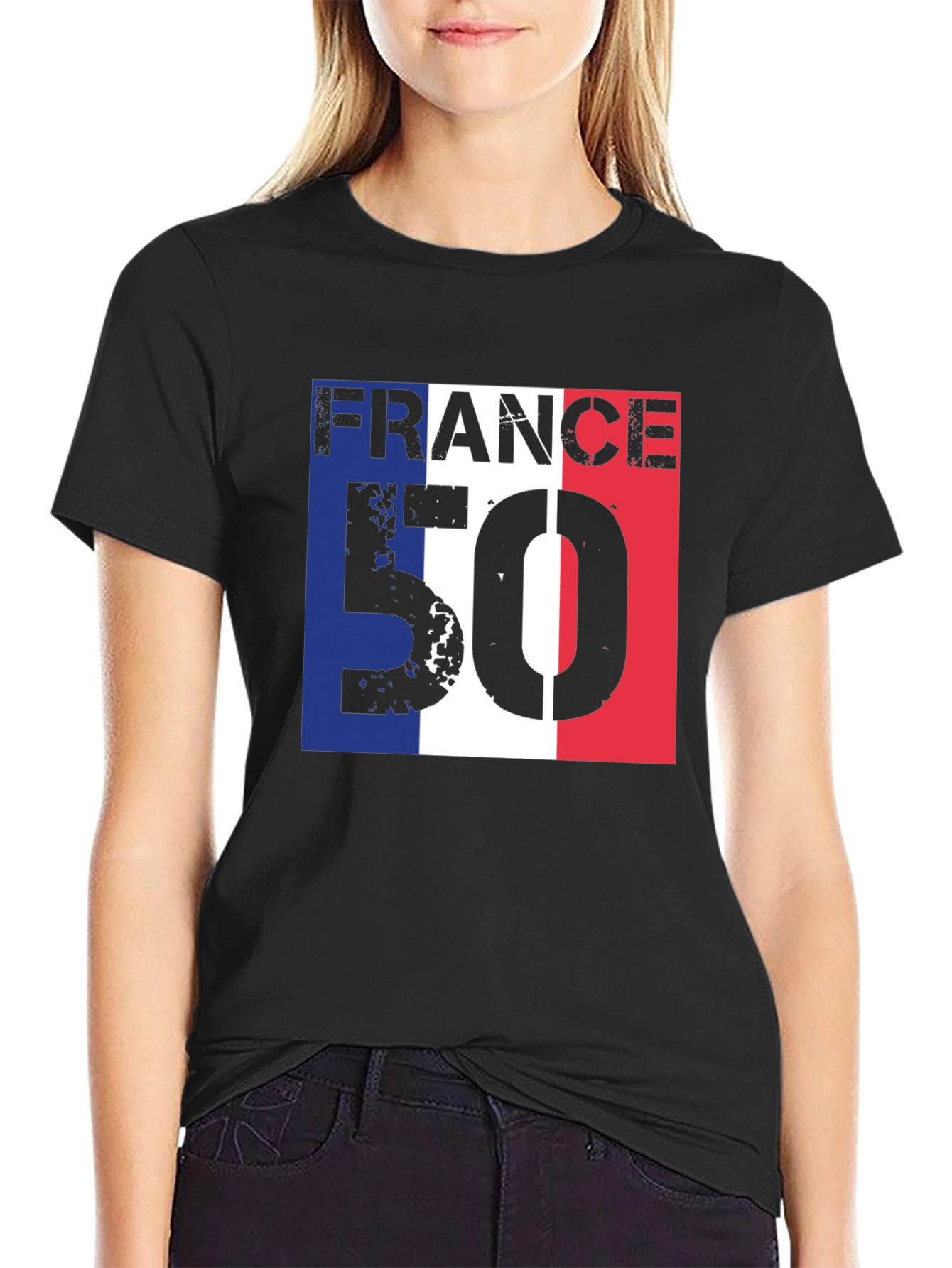 France 50 T-Shirt - Distressed Design