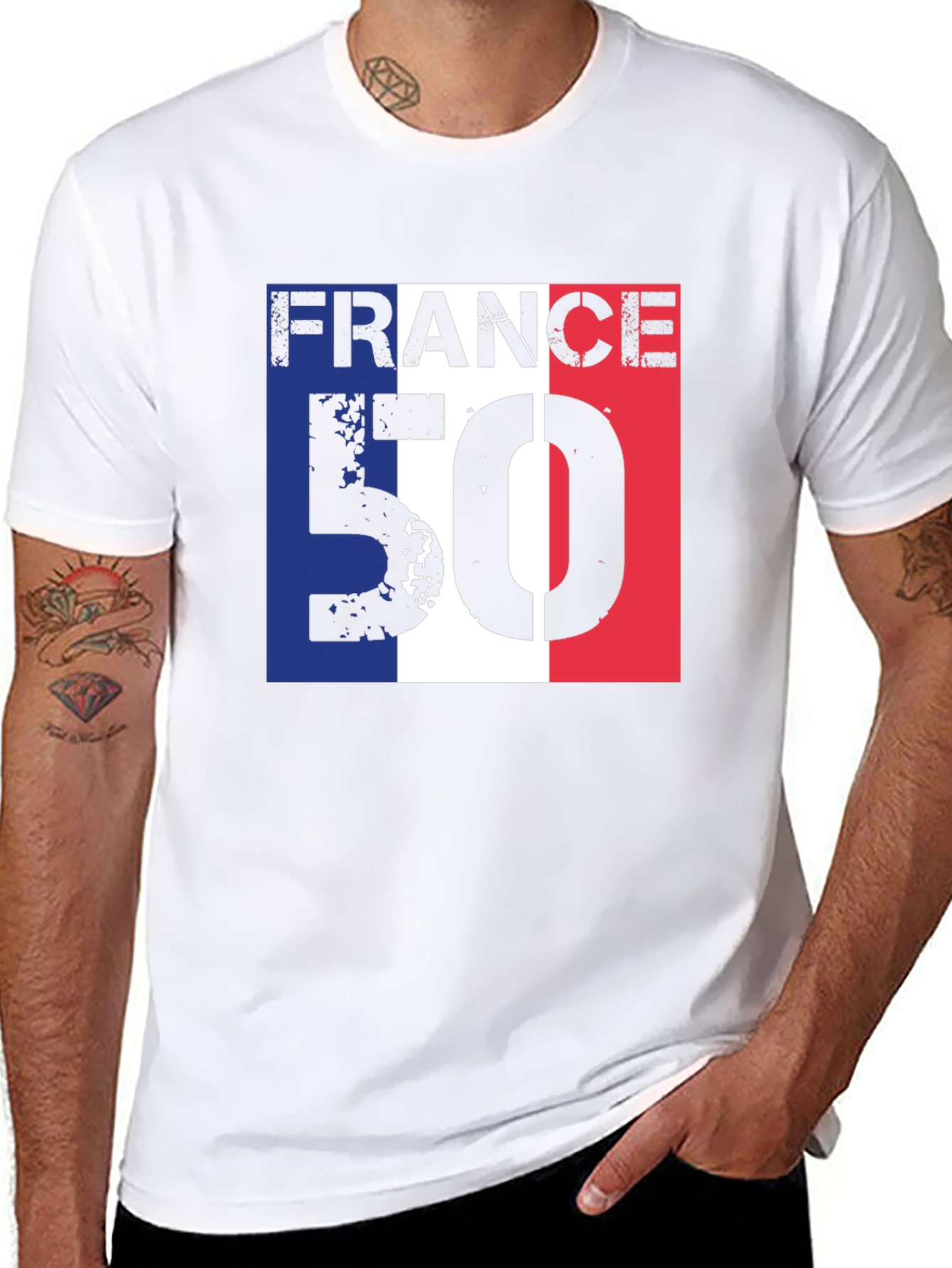 France 50 T-Shirt - Distressed Design