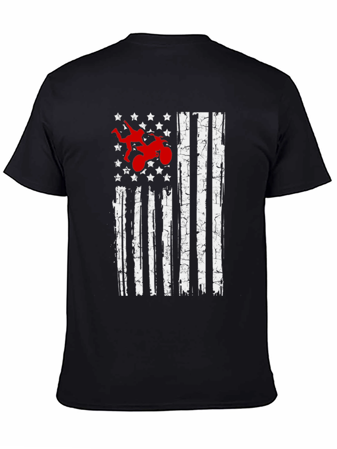 Distressed American Flag Motorcycle T-Shirt